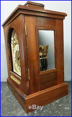 Vintage Large Lenzkirch Mahogany 8 Day Table Clock with Westminster Chimes