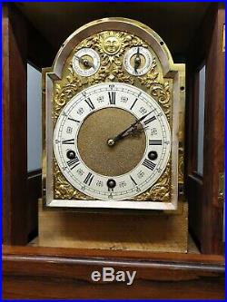 Vintage Large Lenzkirch Mahogany 8 Day Table Clock with Westminster Chimes