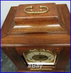 Vintage Large Lenzkirch Mahogany 8 Day Table Clock with Westminster Chimes