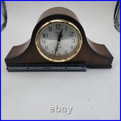 Vintage Linden Electronic Strike Chime Mantle Wooden Clock #7012 Made in Japan