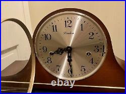 Vintage Linden Triple Chime Mantle Clock Running (Movement 1050-020)