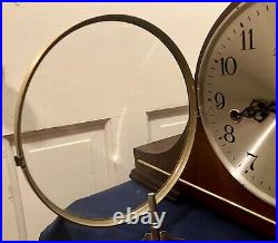 Vintage Linden Triple Chime Mantle Clock Running (Movement 1050-020)