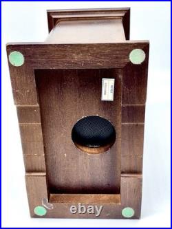 Vintage Linden Triple Chime Quartz Mantel Clock Wooden With Brass Details