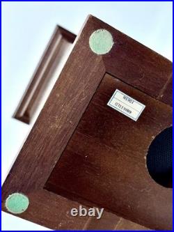 Vintage Linden Triple Chime Quartz Mantel Clock Wooden With Brass Details