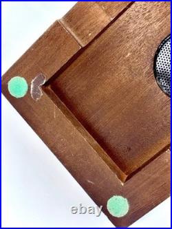 Vintage Linden Triple Chime Quartz Mantel Clock Wooden With Brass Details