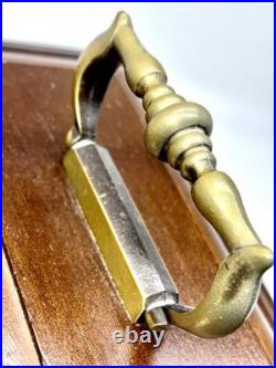 Vintage Linden Triple Chime Quartz Mantel Clock Wooden With Brass Details