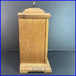 Vintage Linden Westminster Chime Mantel Clock Brown Light Wood Roman Num Works