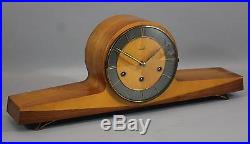 Vintage MAUTHE German Art Deco Modernist Hump Mantle Clock Westminster Chimes