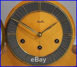 Vintage MAUTHE German Art Deco Modernist Hump Mantle Clock Westminster Chimes