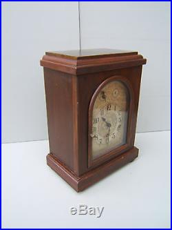 Vintage Mahogany large square Westminster chime mantel clock working M12