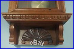 Vintage Modern German Westminster Chime Highly Carved Large Wall Clock Serviced