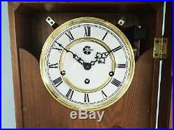 Vintage Modern German Westminster Chime Highly Carved Large Wall Clock Serviced