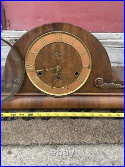 Vintage Monumental Westminster Beffroi Mantle Chime Clock Stunning Cabinet