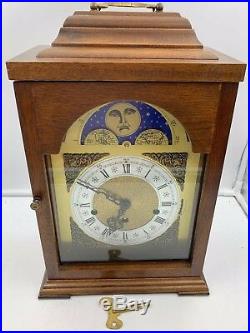 Vintage Moon Phase 8 Day Westminster Chime Mantle Clock 2 Jewel Mason & Sullivan