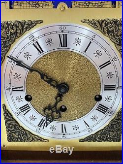 Vintage Moon Phase 8 Day Westminster Chime Mantle Clock 2 Jewel Mason & Sullivan