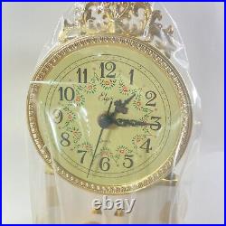 Vintage New Elgin Anniversary Clock Model E-165 Original Packaging Dome Garland