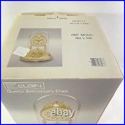 Vintage New Elgin Anniversary Clock Model E-165 Original Packaging Dome Garland