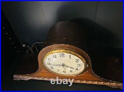 Vintage New Haven Romany Chime Mantle Tambour Electric Clock, NH 611, works