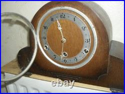 Vintage, Oak Mantle Clock With Westminster Chime