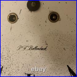 Vintage P F Bollenback Wall Mount 8-Day Chime Clock With Pendulum Large 42 in