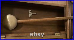 Vintage P F Bollenback Wall Mount 8-Day Chime Clock With Pendulum Large 42 in