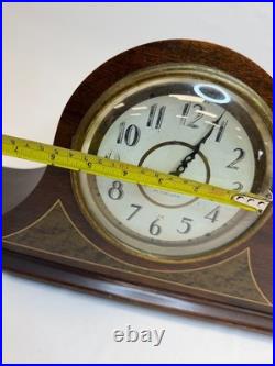 Vintage Plymouth Electric Tambour Mantel Clock Westminster Chime Works Wood USA Vintage Plymouth Electric Tambour Mantel Clock Westminster Chime Works Wood USA