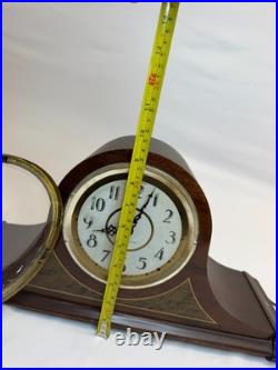 Vintage Plymouth Electric Tambour Mantel Clock Westminster Chime Works Wood USA Vintage Plymouth Electric Tambour Mantel Clock Westminster Chime Works Wood USA