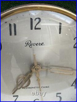 Vintage REVERE Westminster Chime Mantel Mid Century Modern Clock Retro