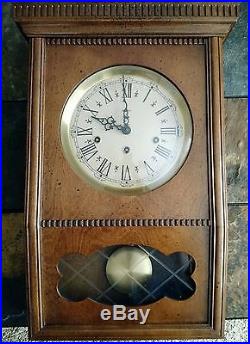 Vintage Rare Westminster Chime Wall Clock With Key Made In Germany