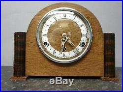 Vintage Retro Light Wooden 8 Day Westminster Chiming Mantle Clock