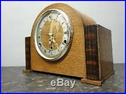 Vintage Retro Light Wooden 8 Day Westminster Chiming Mantle Clock