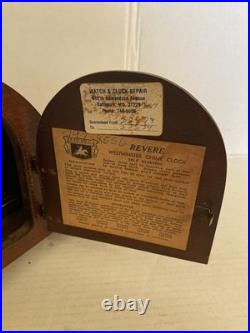Vintage Revere Electric Westminster Chime Mantel Clock Greyhound Works