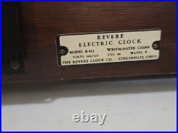 Vintage Revere Westminster Electric Chime Clock Great Working Condition