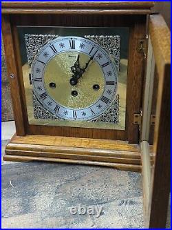 Vintage Ridgeway Franz Hermle 2 Jewels Chime Mantle Clock Walnut Finish Works
