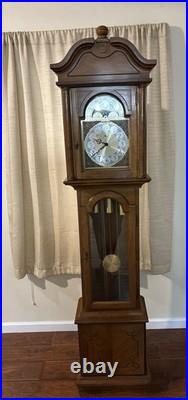 Vintage Ridgeway Grandfather Clock Maple Finish Mechanical Westminster Chime Vintage Ridgeway Grandfather Clock Maple Finish Mechanical Westminster Chime