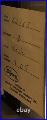 Vintage Ridgeway Grandfather Clock Maple Finish Mechanical Westminster Chime