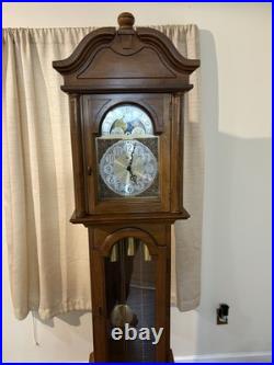 Vintage Ridgeway Grandfather Clock Maple Finish Mechanical Westminster Chime Vintage Ridgeway Grandfather Clock Maple Finish Mechanical Westminster Chime