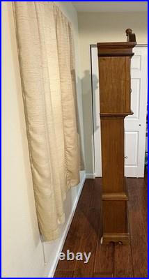 Vintage Ridgeway Grandfather Clock Maple Finish Mechanical Westminster Chime