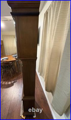 Vintage Ridgeway Grandfather Clock Maple Finish Mechanical Westminster Chime