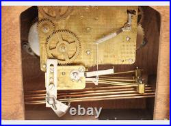 Vintage Ridgeway'Napoleon Hat' Chime Mantel Clock Mahogany Wood Case Works/ Key
