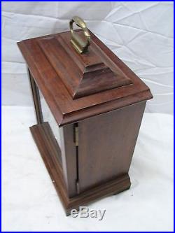 Vintage Ridgeway Westminster Chime Carriage Shelf Mantle Clock Wood Case