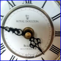 Vintage Royal Doulton BULOVA mantel clock with Westminster Chime