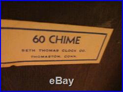 Vintage SETH THOMAS # 124 WESTMINSTER Chime Mantle CLOCK Works BEAUTIFUL