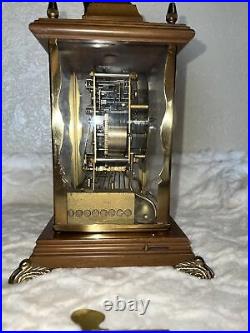 Vintage Schatz 8-Day Triple Chime W3 7 Jewel Mantel Clock Wood Case With Key