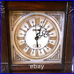 Vintage Seiko Dual-Chime Quartz Mantel Clock with New Seiko Movement Wood Case