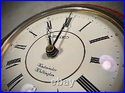 Vintage Seiko Quartz Mantel Clock Westminster Chime Oak, 16 1/4 Wide, 7 1/2