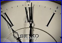 Vintage Seiko Quartz Mantel Clock Westminster Chime Oak, 16 1/4 Wide, 7 1/2
