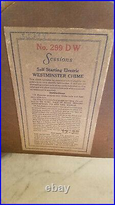 Vintage Sessions 299DW Quartz Deco Mantel Clock Westminster Chime Strike 1938 #2