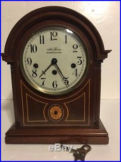Vintage Seth Thomas Barrister Westminster Chime Mantle Clock Inlay 2 Jewel