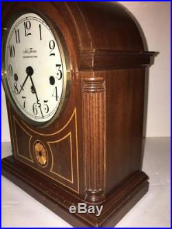 Vintage Seth Thomas Barrister Westminster Chime Mantle Clock Inlay 2 Jewel